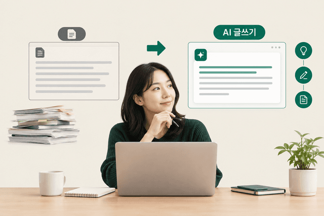 업무 글쓰기 과정을 초안·교정·번역·요약 단계로 나눠 AI 도구를 고르는 기준을 다룬 콘텐츠