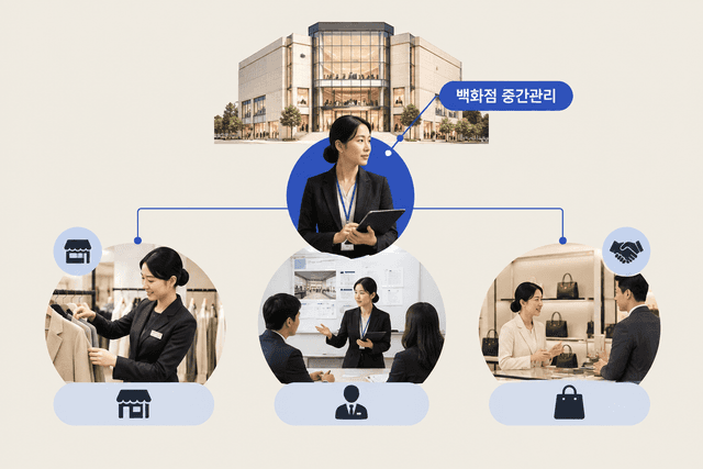 백화점 매장에서 판매사원이 고객을 응대하는 모습. 매장 운영 형태에 따라 이 사원의 소속이 달라진다.