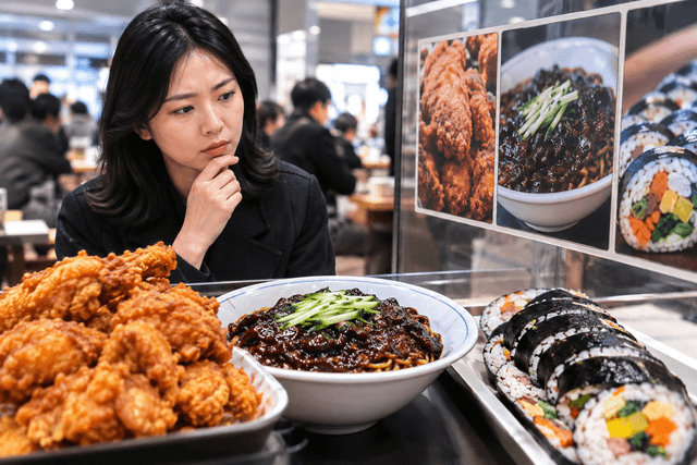 2026년 8월 외식 20개 품목의 1년 전 대비 상승률을 도시락·햄버거·김밥 순으로 비교한 물가 순위 자료