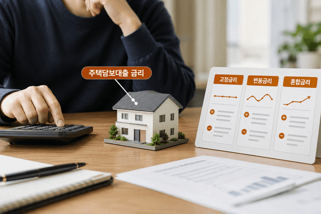 고정·변동·혼합 세 갈래로 나뉘는 주택담보대출 금리 구조와 선택 기준을 담은 리서치 안내