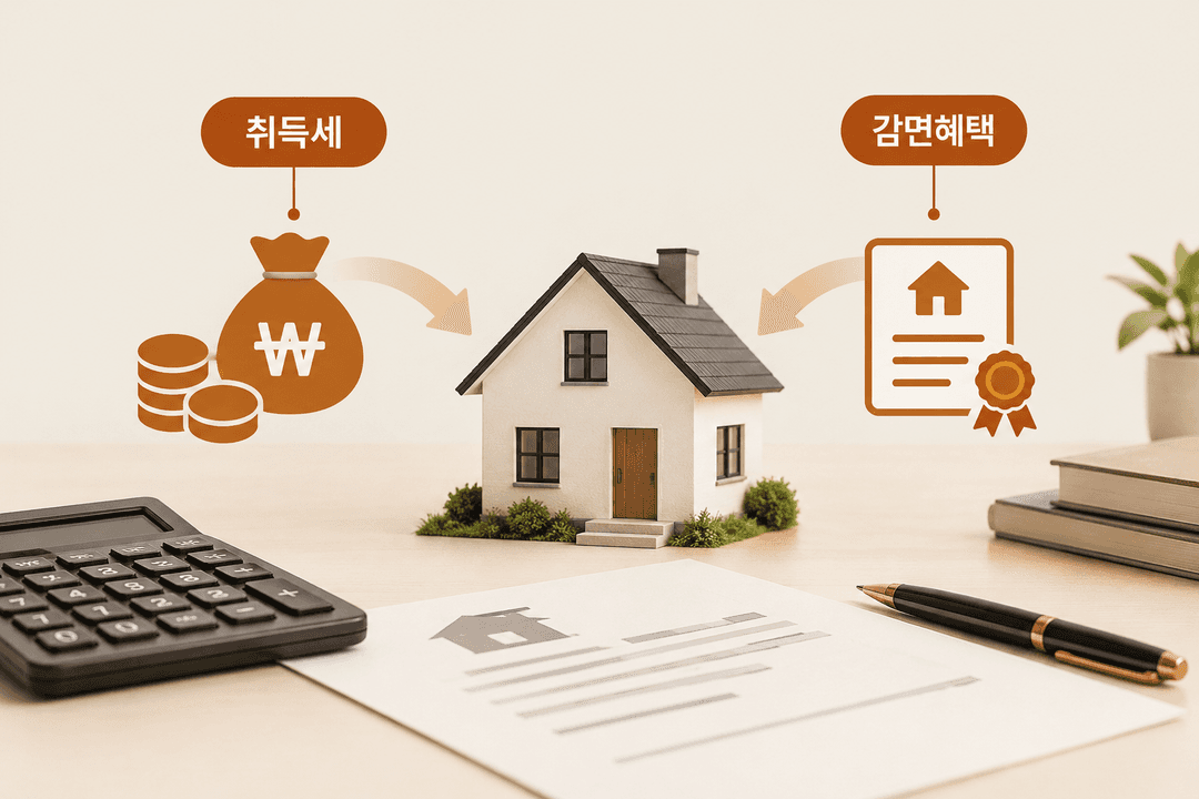 부동산을 취득할 때 내는 취득세가 가격·종류·주택 수에 따라 어떻게 계산되고 어떤 조건에서 감면되는지를 다룬 안내