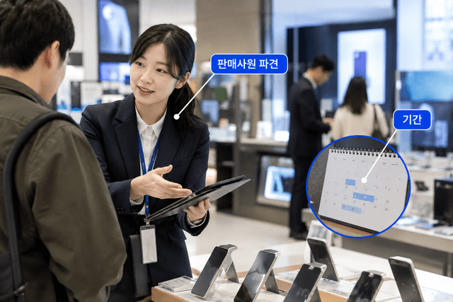 백화점 매장에서 판매사원이 근무하는 모습. 매장 판매직을 파견으로 쓸 수 있는 범위는 법이 따로 정해 두었다.