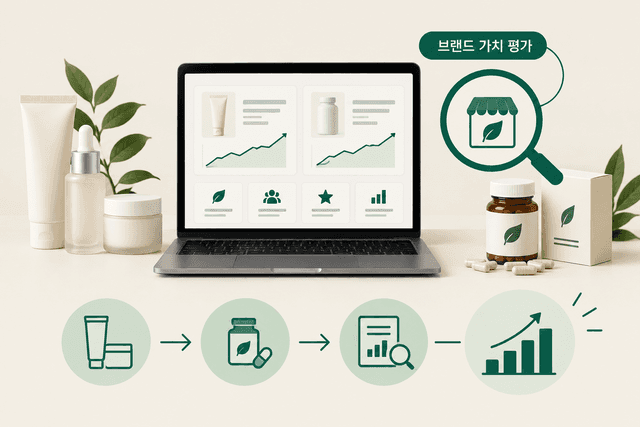 뷰티·건강기능식품 D2C 브랜드 운영자가 브랜드시세로 예상 시장 가치와 개선 포인트를 확인하는 과정을 설명하는 글