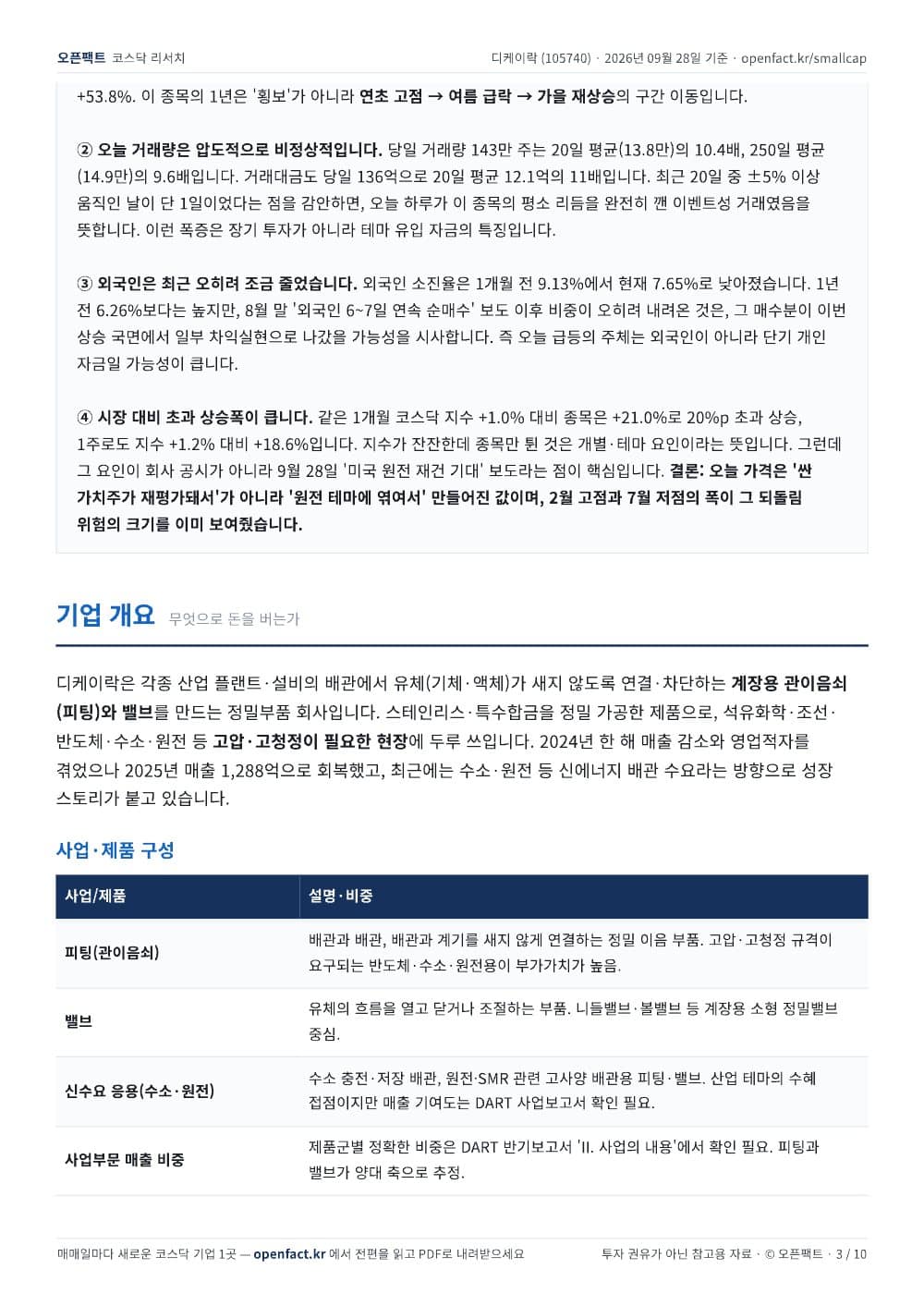 디케이락 리포트 3쪽