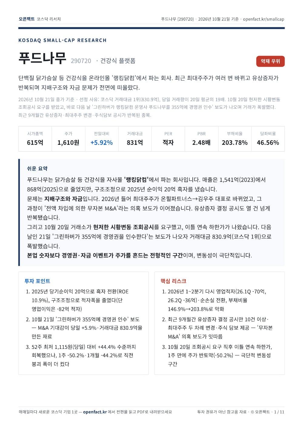 푸드나무 리포트 1쪽