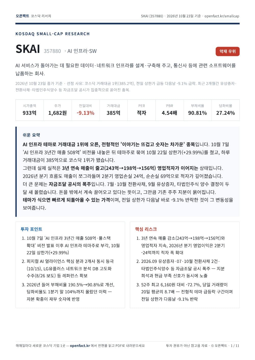 SKAI 리포트 1쪽