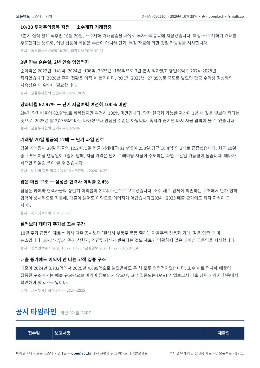 캠시스 리포트 8쪽